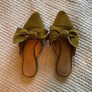 Madewell Remi Slip-On Mules, Olive Green, Size 6.5